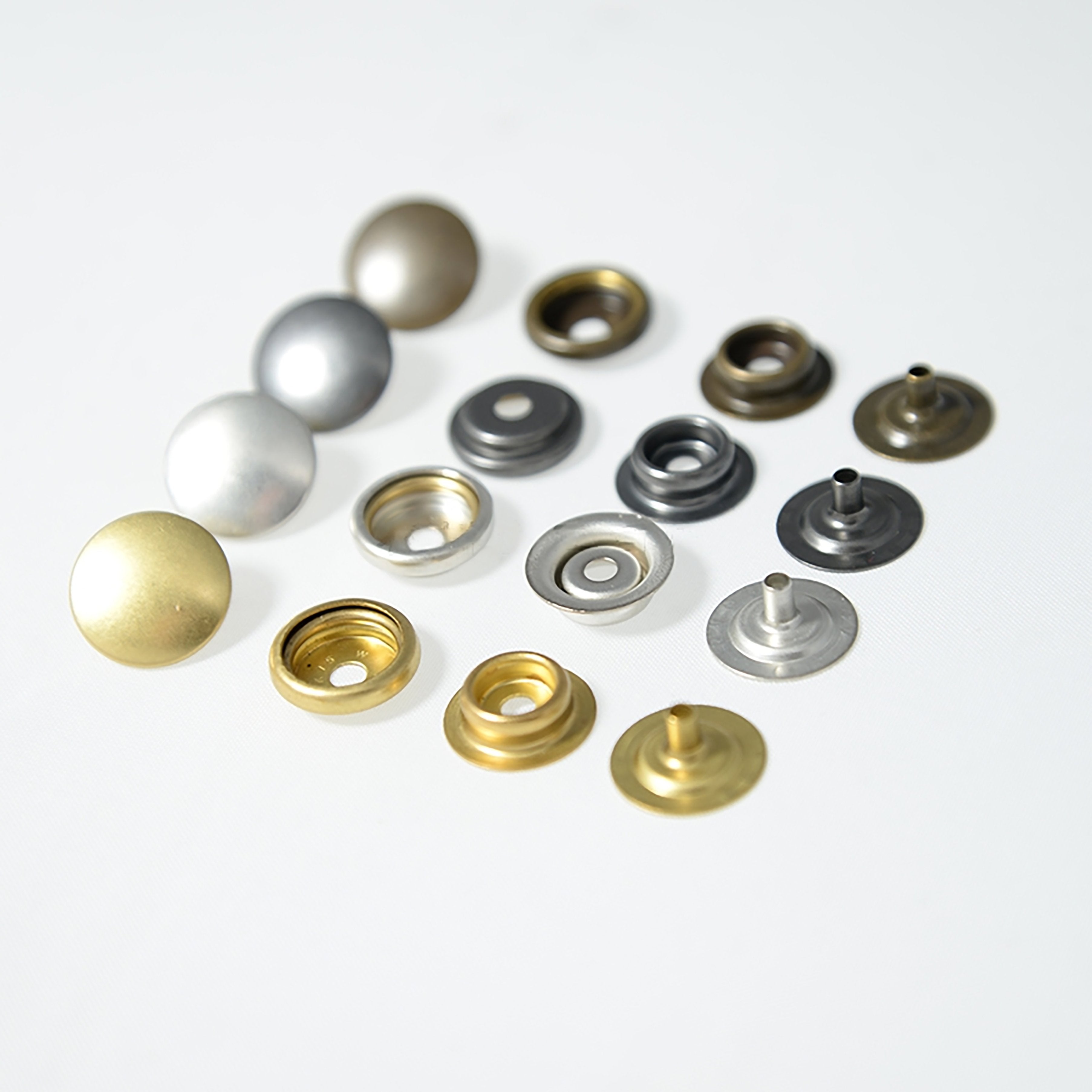 【AAKE】SNAP BUTTON PLEATS SK PT YKK SK75 Four Parts Ring-spring Button, Snap Button, Brass