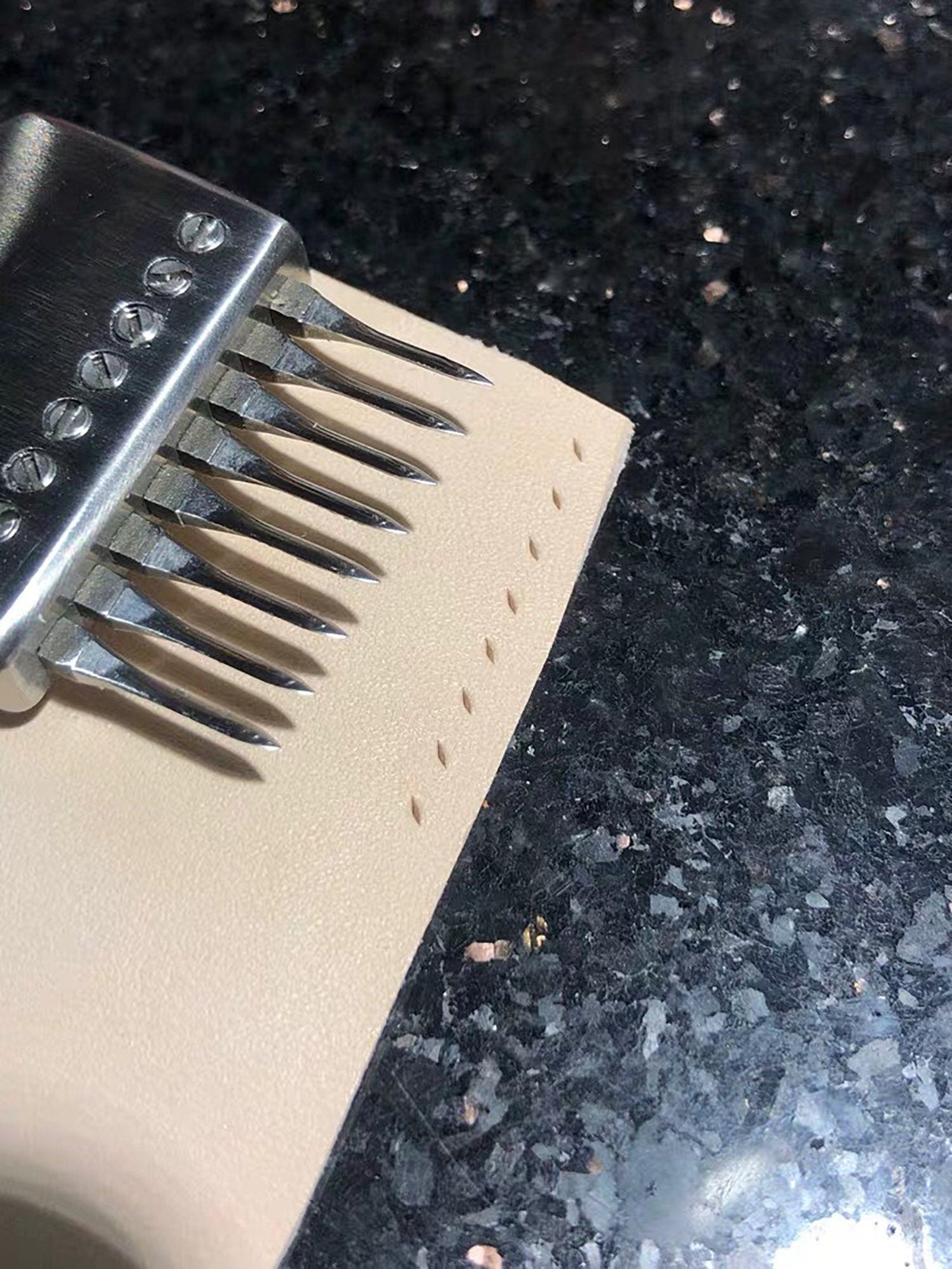 4Z DIY Leather Craft Set Of 2+9 Diamond Prongs Punching Tools, Pricking Irons Stainless Steel, Leatherworking Tools, Chisels, Handmade leather Pricking Iron4Z