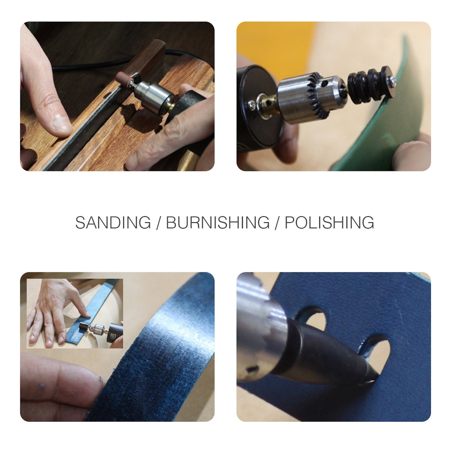 Leather Edge Slicker Tool, Sanding And Burnishing Electric Machine, Leather Rotary Burnisher Electric SlickerDupin