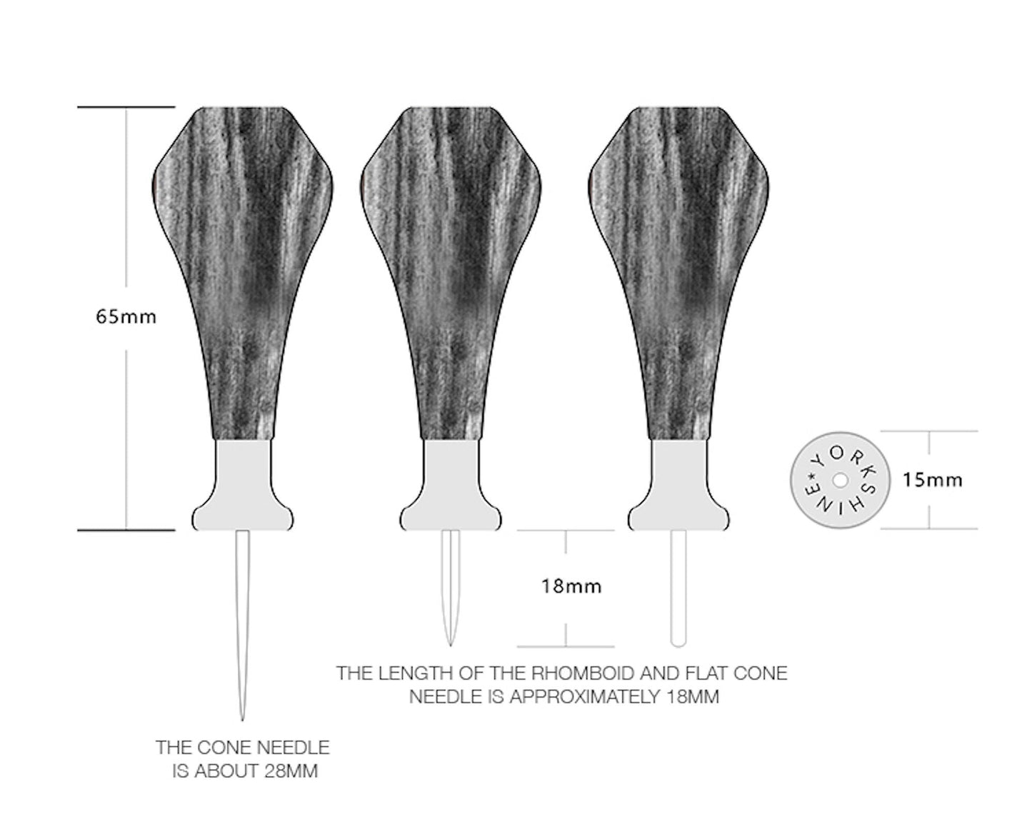 Leather Sewing T-Shaped Awl, Rounded, Flat And Rhombus Style Stitching Awl awlYorkshine