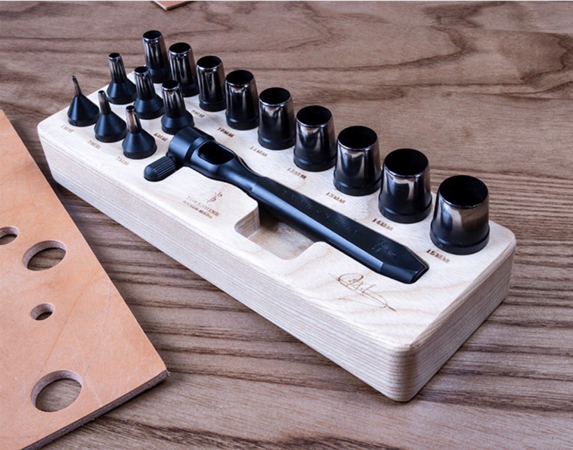 The Set Of Replaceable Leather Hole Punch Tools, Leather Hole Cutting, Leather Craft Tool, Pricking Tool, Punchers Leather Hole Punch ToolYorkshine