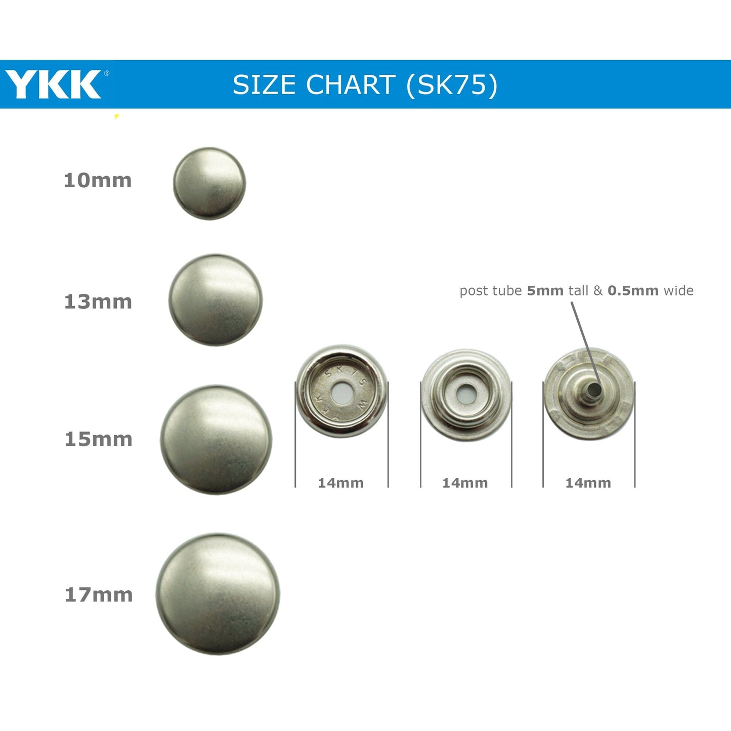 YKK SK75 Four Parts Ring-spring Button, Snap Button, Brass Button, Snaps, Metal Snap Snap ButtonsYKK