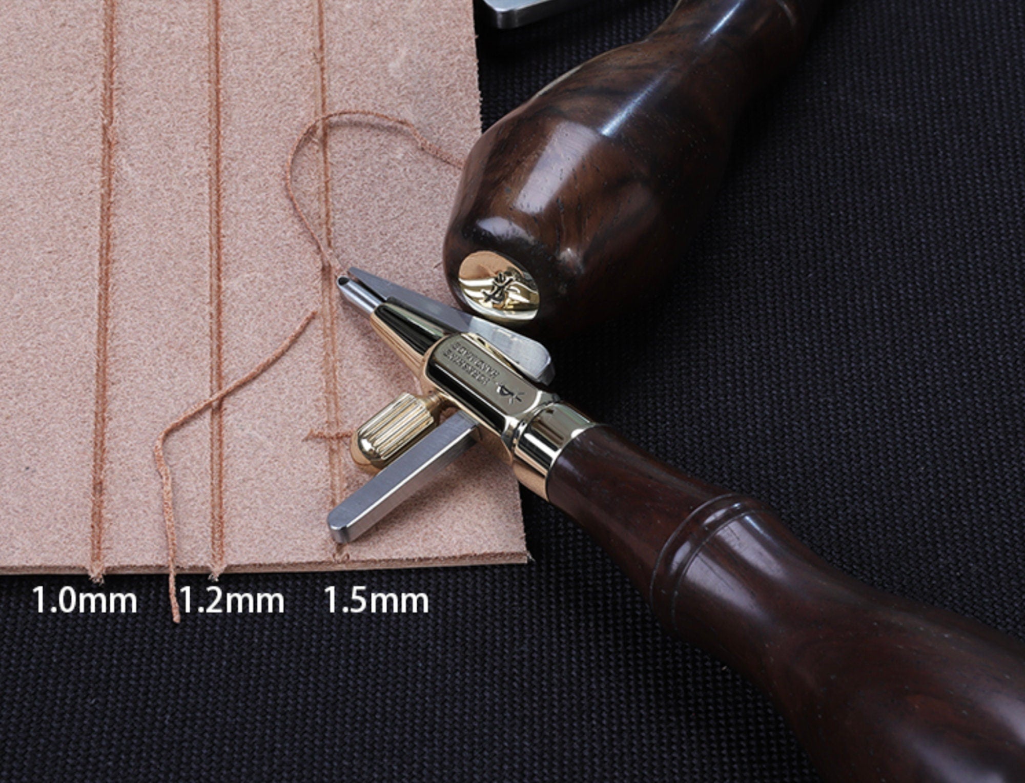 Multiple Grooving Tool Leather Groover Tool, Multiple Grove Size 1.0, 1.5, 2.0 mm, Stitching ...
