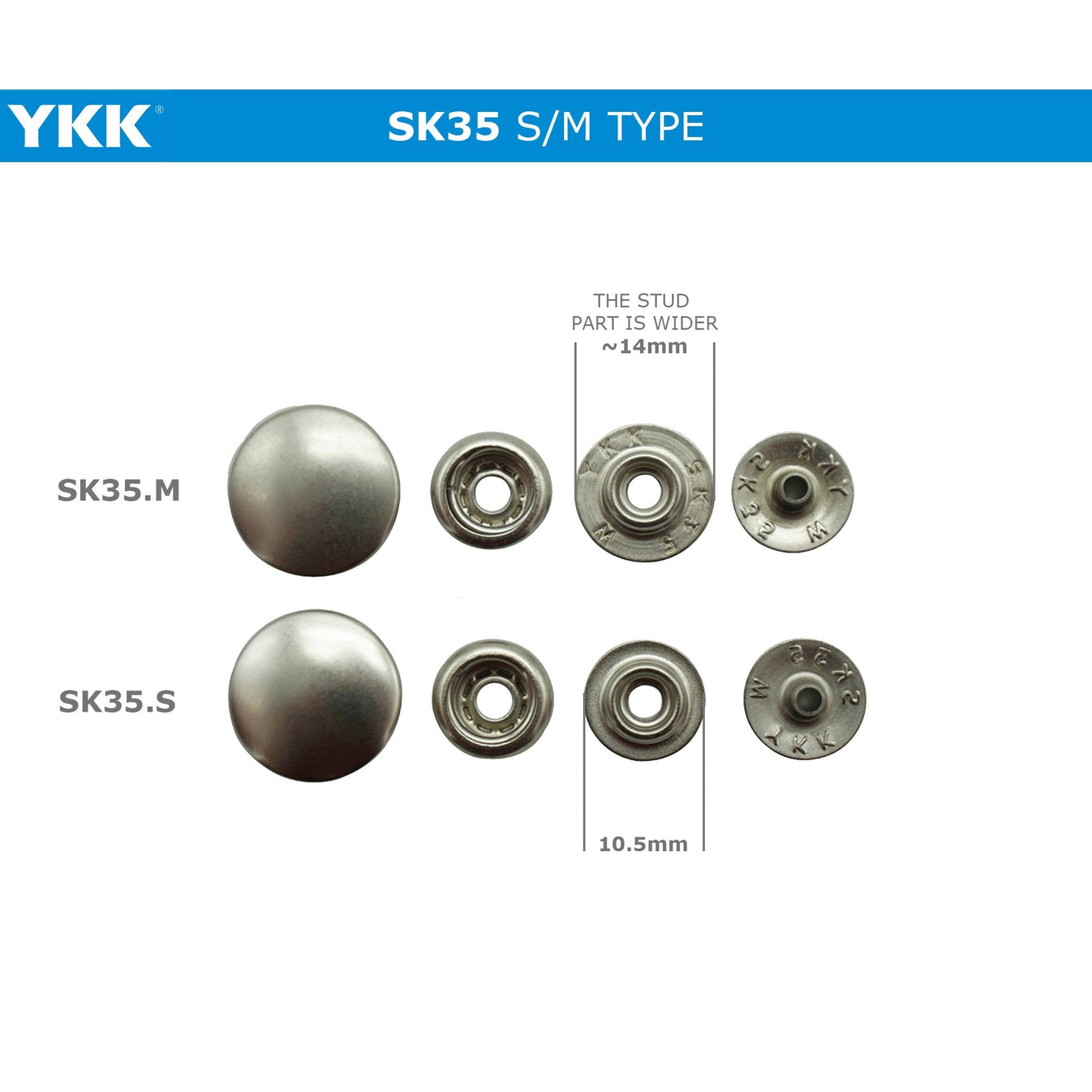 YKK SK35 Four Parts Ringspring Button, Snap Button, Brass Button, Sna Charismaleathertools