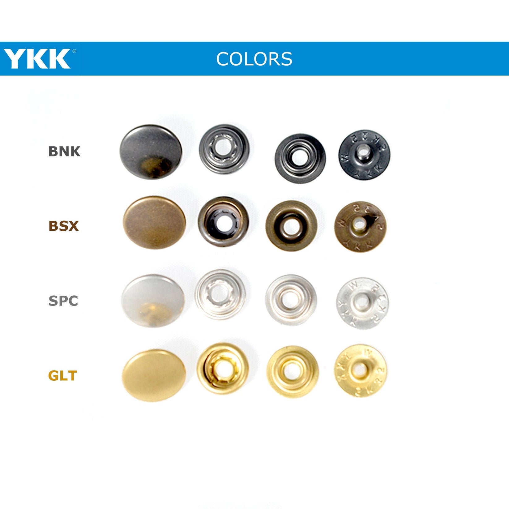 YKK SK35 Four Parts Ring-spring Button, Snap Button, Brass Button, Sna ...
